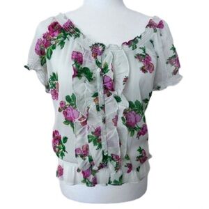 Women’s Hollister California sheer floral blouse size medium